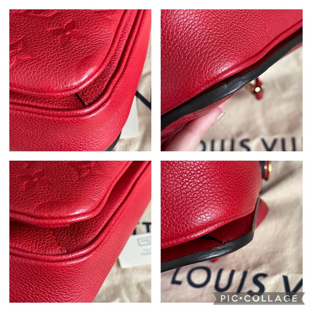 ❌SOLD❌Louis Vuitton Pochette Metis Empreinte Red Cerise Leather Bag DU0198 - Picture 8 of 15